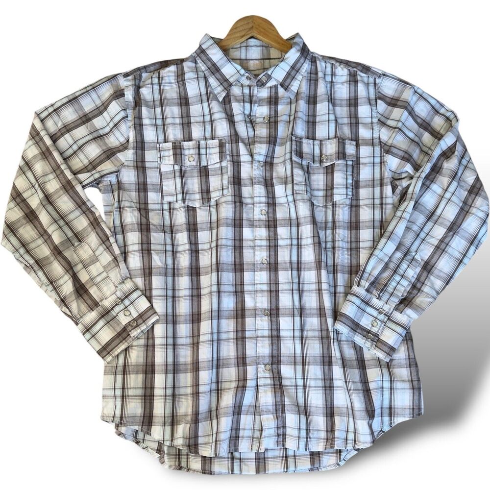 Loser Machine Plaid Pearl Snap Shirt Mens XL Iron Maiden Post Malone Style